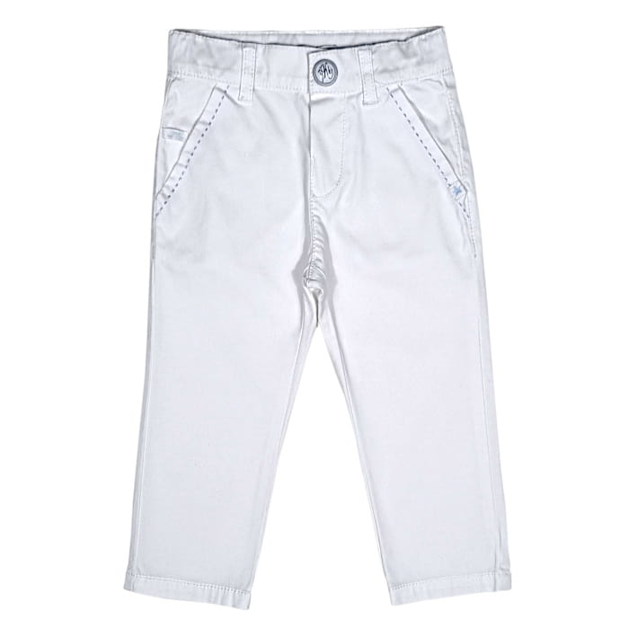 Pantalon blanc bébé garçon 18 mois IKKS d'occasion coupe droite en coton