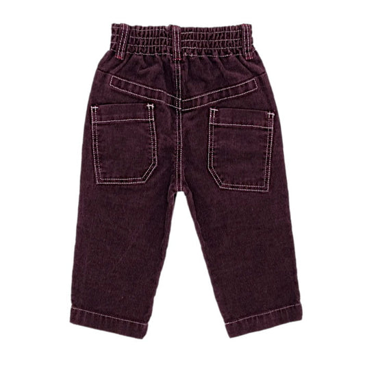 Pantalon marron velours milleraies, Kenzo, 6 mois, vue de dos, vêtement bébé garçon luxe de seconde main