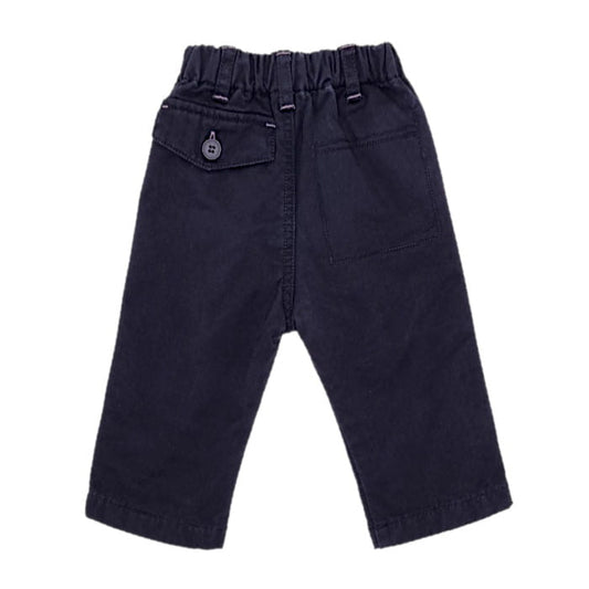 Pantalon marine coton, Marcel et Léon, garçon taille 6 mois, vue de dos, vêtement d'occasion pour bébé