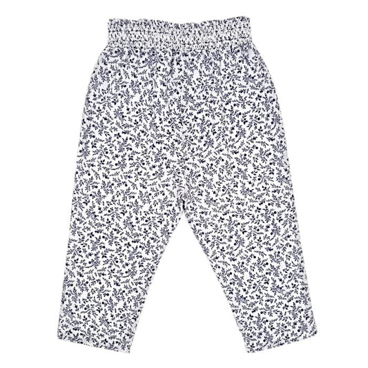 Pantalon bleu motif floral, marque Ralph Lauren, fille 18 mois, vue de dos, mode chic et durable, seconde main en état impeccable