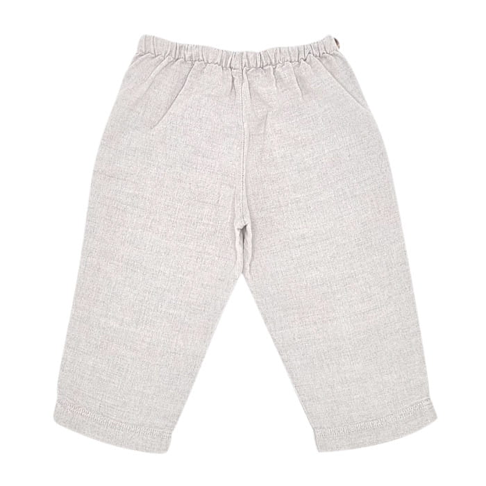 Pantalon beige lin coton, Tartine et Chocolat, garçon 18 mois, vue de dos, vêtement d'occasion de marque pour bébé
