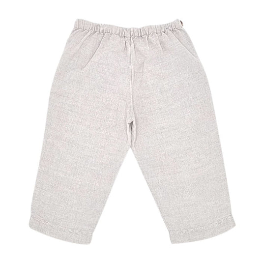 Pantalon beige lin coton, Tartine et Chocolat, garçon 18 mois, vue de dos, vêtement d'occasion de marque pour bébé