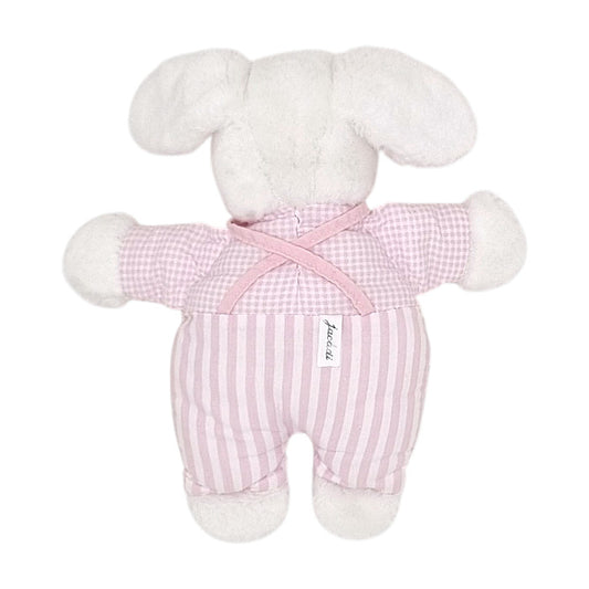 Peluche bébé rose lapin en tissu Jacadi, vue de dos, fille TU
