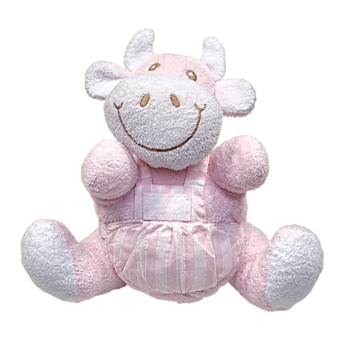Peluche vache Tartine et Chocolat seconde main rose et blanc