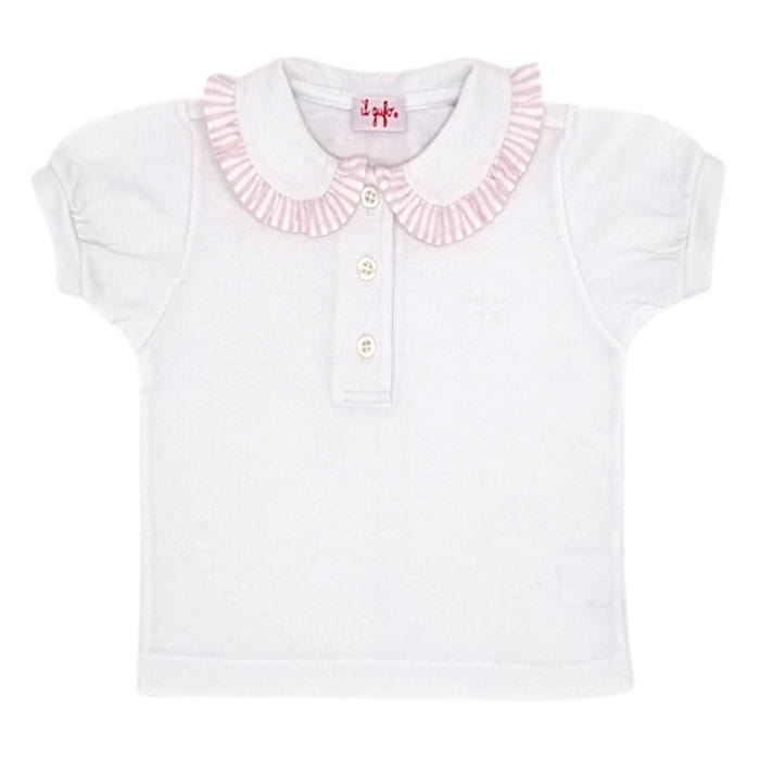 Polo bébé fille 6 mois Il Gufo seconde main blanc