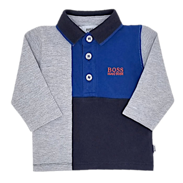 Polo bébé garçon Hugo Boss 3 mois d'occasion bleu gris color block