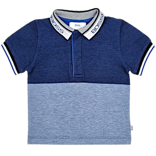 Polo bébé garçon bleu à manches courtes, taille 6 mois, marque Hugo Boss - seconde main haut de gamme