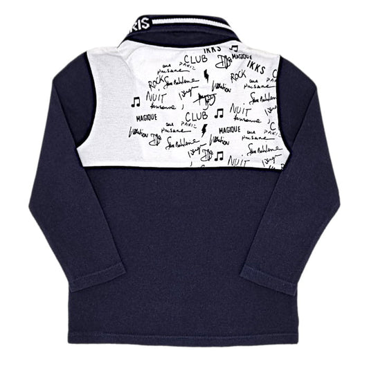 Polo marine color block, Ikks, 18 mois, vue de dos, vêtement d'occasion pour bébé garçon, seconde premium