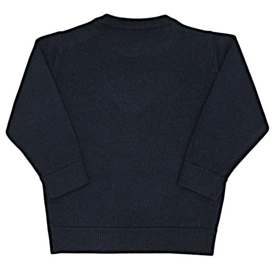 Pull bébé garçon Armani 9 mois, bleu marine, col rond avec boutons signés sur l'épaule