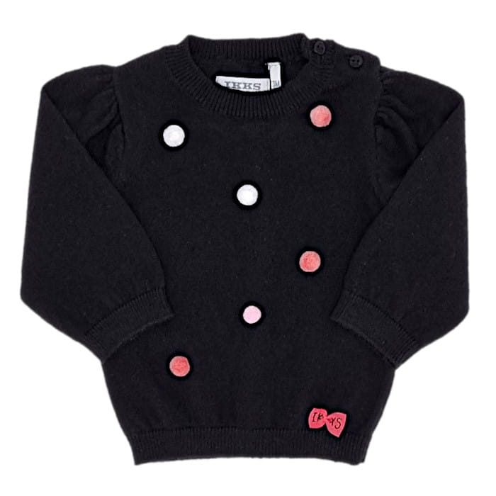 Pull bébé fille IKKS seconde main 3 mois noir à boules