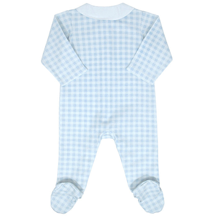 Pyjama bébé garçon Jacadi 9 mois, blanc/bleu, imprimé à carreaux vichy