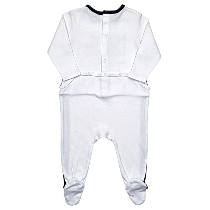 Pyjama bébé Karl Lagerfeld blanc – dos uni avec fermeture boutonnée – vue de dos