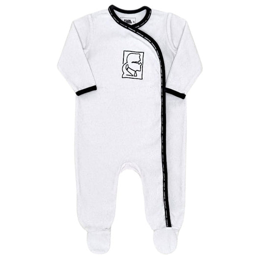 Pyjama bébé mixte blanc/noir signature Karl, taille 9 mois, marque Karl Lagerfeld - seconde main luxe