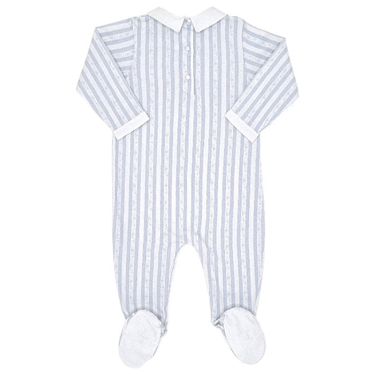 Pyjama bébé bleu rayure Garda Tartine et Chocolat, vue de dos, garçon 12 mois