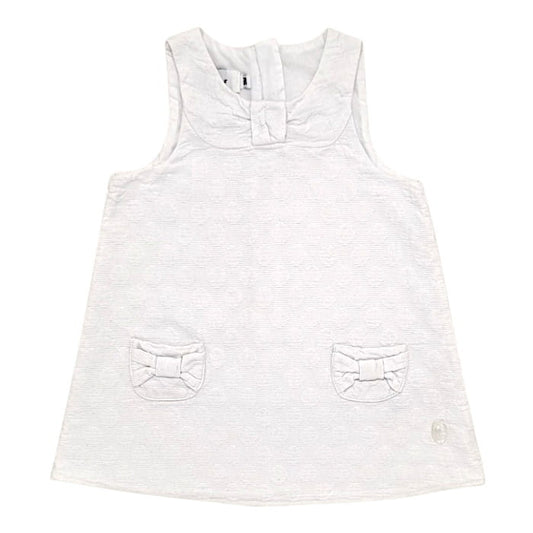Robe chasuble bébé fille blanche, taille 9 mois, marque Baby Dior - seconde main luxe