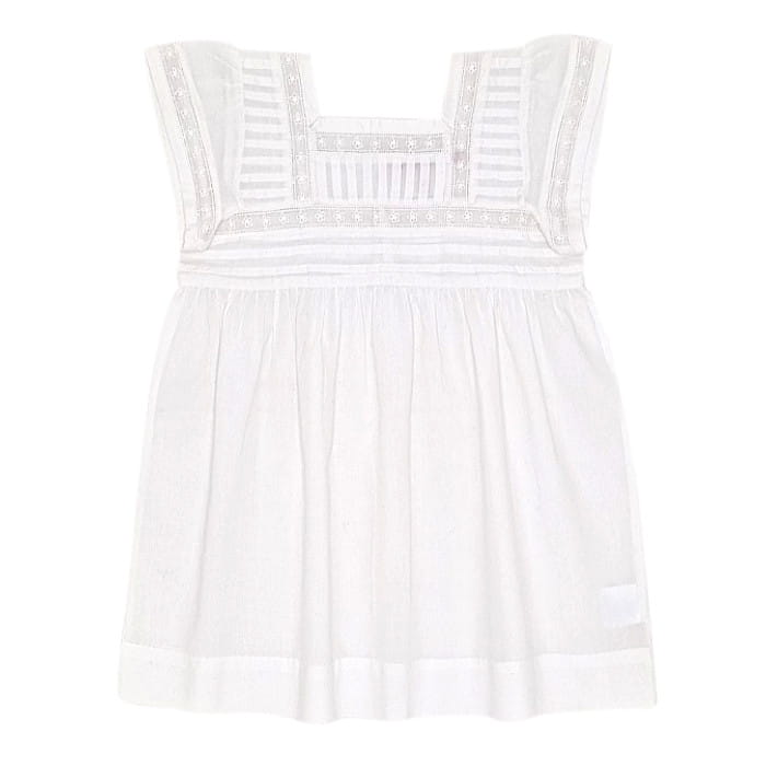 Robe de cérémonie bébé fille blanche, taille 12 mois, marque Bonpoint - seconde main haut de gamme