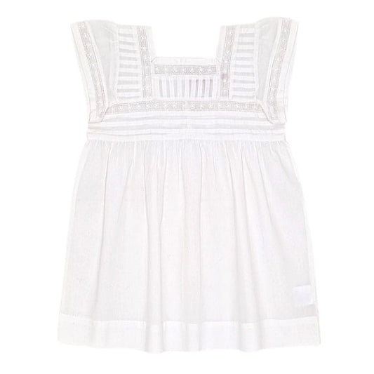 Robe de cérémonie bébé fille blanche, taille 12 mois, marque Bonpoint - seconde main haut de gamme