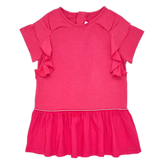 Robe bébé fille corail à volants, taille 12 mois, marque Chloé - seconde main luxe
