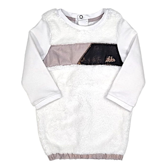 Robe bébé fille en fausse fourrure écrue, taille 18 mois, marque IKKS - seconde main premium