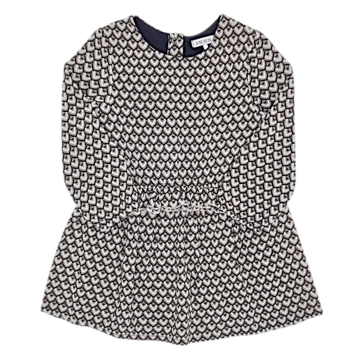 Robe bébé IKKS fille 18 mois d'occasion multicolore imprimé géométrique manches longues