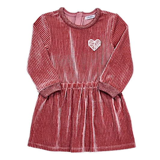 Robe de Noël bébé fille en velours rose, taille 18 mois, marque IKKS - seconde main premium