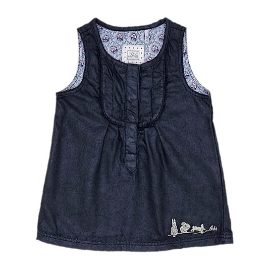 Robe bébé fille bleu indigo forme trapèze, taille 3 mois, marque IKKS - seconde main premium