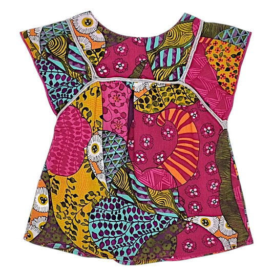 Robe bébé multicolore motif éthnique IKKS, vue de dos, fille 3 mois
