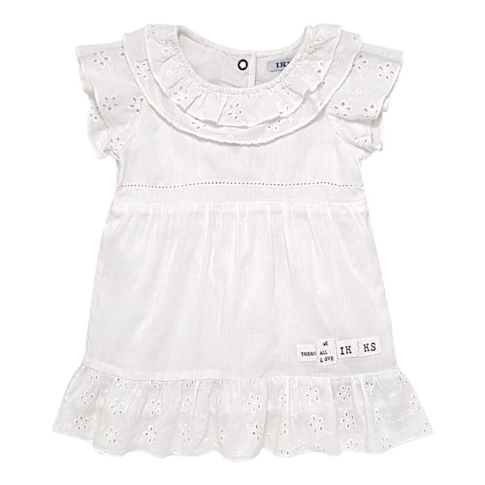 Robe blanche bébé 6 mois seconde main - Vêtement fille de marque IKKS