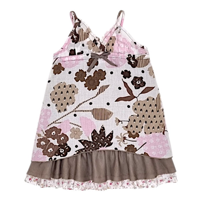 Robe IKKS bébé fille 6 mois d'occasion fleurs kaki et rose à fines bretelles