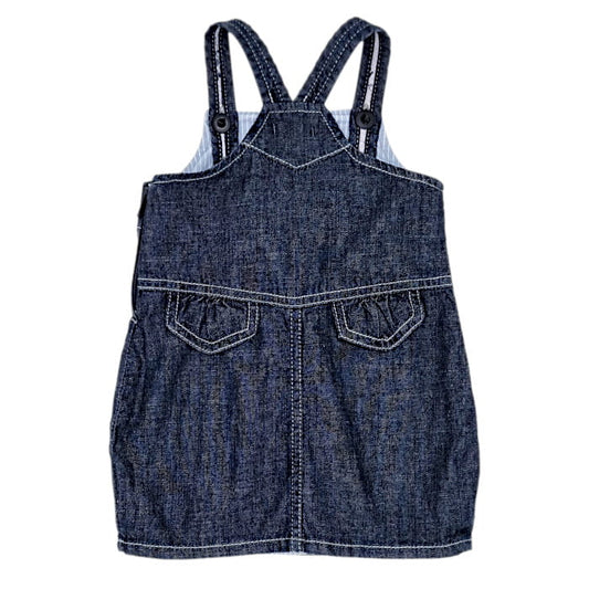 Robe en jean bébé fille bleu Ikks - vue de dos - mode seconde main en excellent état à petit prix