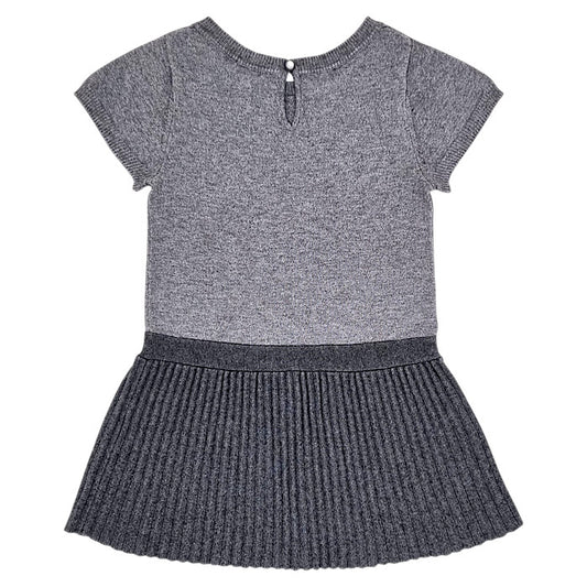 Robe bébé gris plissée Jacadi, vue de dos, fille 24 mois