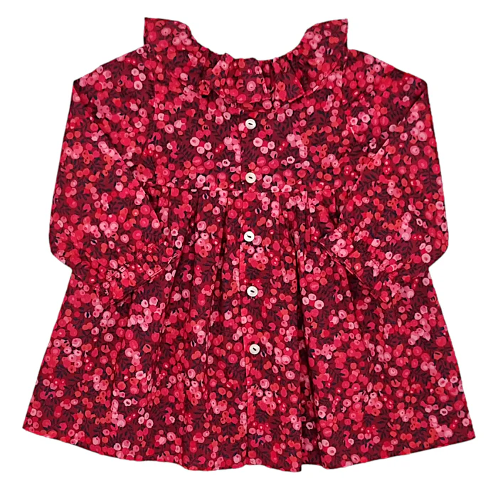 Robe bébé fille Jacadi 6 mois, rouge, ouverture boutonnée tout le long du dos