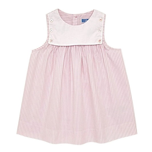 Robe bébé fille rose/blanc à rayures, taille 6 mois, marque Jacadi - seconde main haut de gamme
