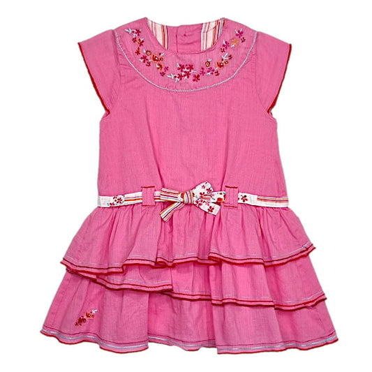 Robe bébé fille rose à volants, taille 12 mois, marque Kenzo - seconde main luxe