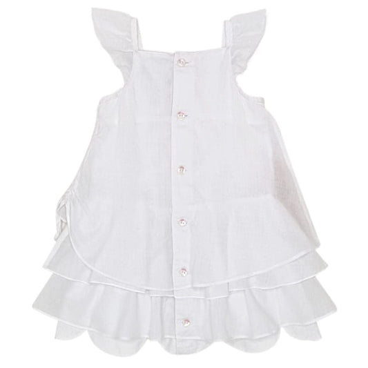 Robe blanche broderies, Kenzo, 18 mois, vue de dos, vêtement bébé fille occasion, seconde main de luxe à prix doux