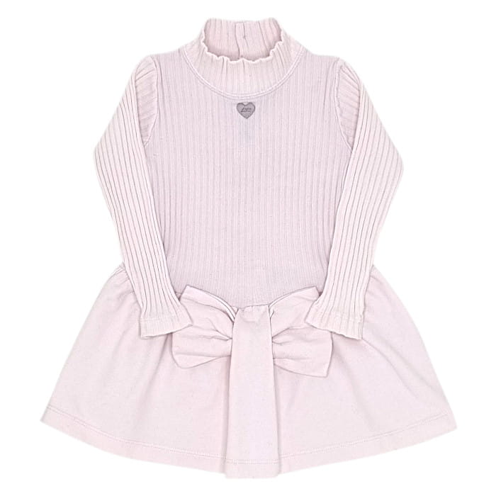 Robe bébé rose Lili Gaufrette 18 mois seconde main col montant manches longues