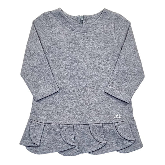 Robe bébé fille grise, taille 9 mois, marque Lili Gaufrette - seconde main premium