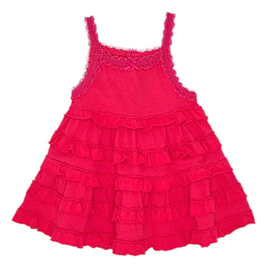 Robe bébé fille rose fuchsia à froufrous, taille 3 mois, marque Lili Gaufrette - seconde main premium