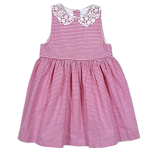 Robe sans manches bébé fille rose/blanc à rayures, taille 12 mois, marque Ralph Lauren - seconde main luxe