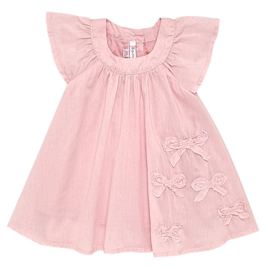 Robe bébé fille rose à nœuds, taille 6 mois, marque Repetto - seconde main premium