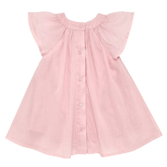 Robe rose à nœud, Repetto, fille 6 mois, vue de dos, vêtement bébé élégant, habit d'occasion