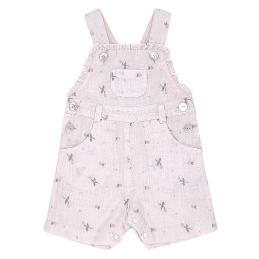 Salopette bébé fille rose en lin et coton, taille 3 mois, marque Tartine et Chocolat - seconde main haut de gamme