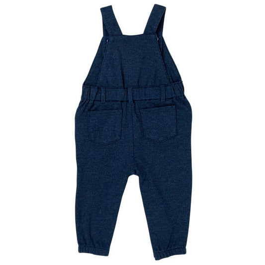 Salopette bébé bleu signature brodée Guess, vue de dos, fille 6-9 mois