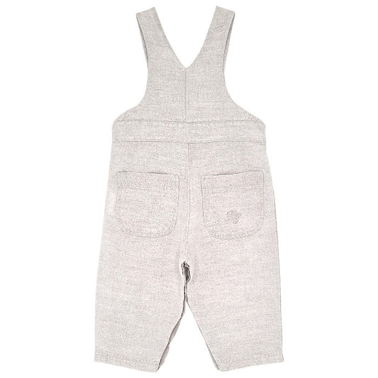 Salopette bébé beige en lin et coton Tartine et Chocolat, vue de dos, garçon 12 mois