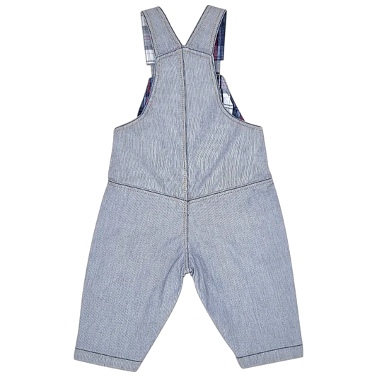 Salopette bébé garçon Timberland 6 mois, bleu, en coton rayé avec doublure