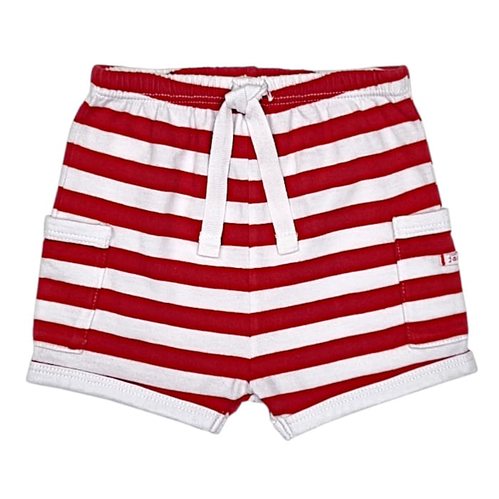 Short garçon 3 mois rouge rayé - Vêtement d'occasion Jacadi pour bébé