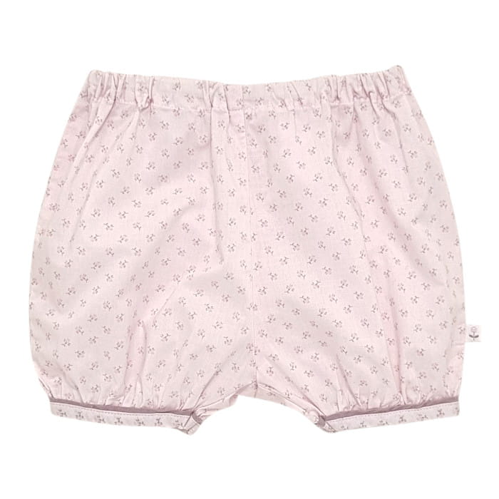 Short rose imprimé fleuri, marque Jacadi, fille 3 mois, vue de face, vêtement bébé fille occasion, seconde main haut de gamme
