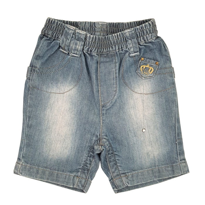 Short jean bébé fille seconde main IKKS 18 mois bleu effet usé