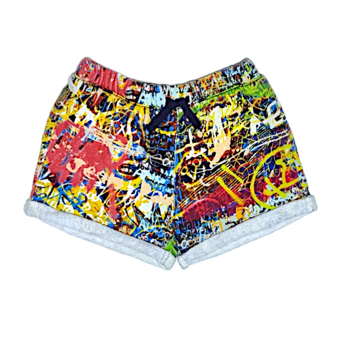 Short bébé garçon Jean-Paul Gaultier 6 mois seconde main imprimé graffitis