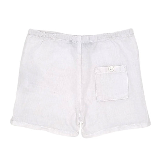 Short blanc coton et lin, Marcel et Léon, bébé garçon 3 mois, vue de dos, vêtement seconde main en excellent état